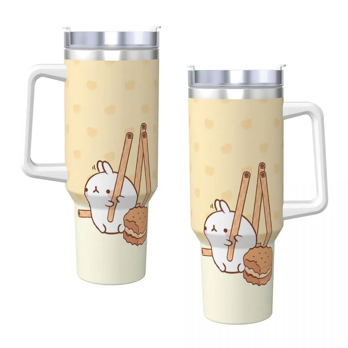 

Molangs Stainless Steel Tumbler Travel Thermal Cups With Straws and Lid 40oz Car Mugs Hot Drinks Water Bottle