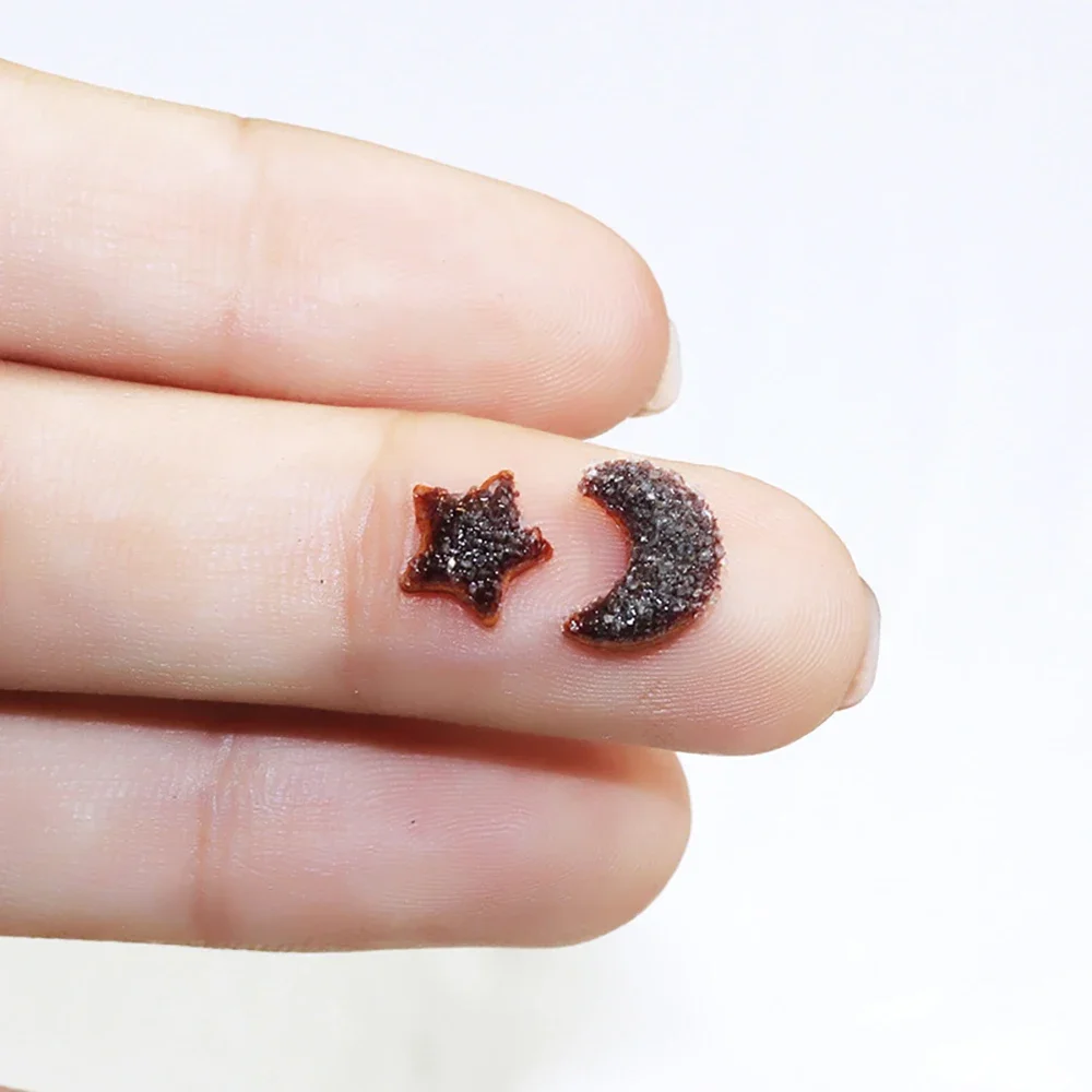 3/6 Uds 1/12 accesorios para casa de muñecas miniaturas estrella forma de luna galletas Mini modelo de postre juguete para decoración de casa de muñecas OB11 bjd