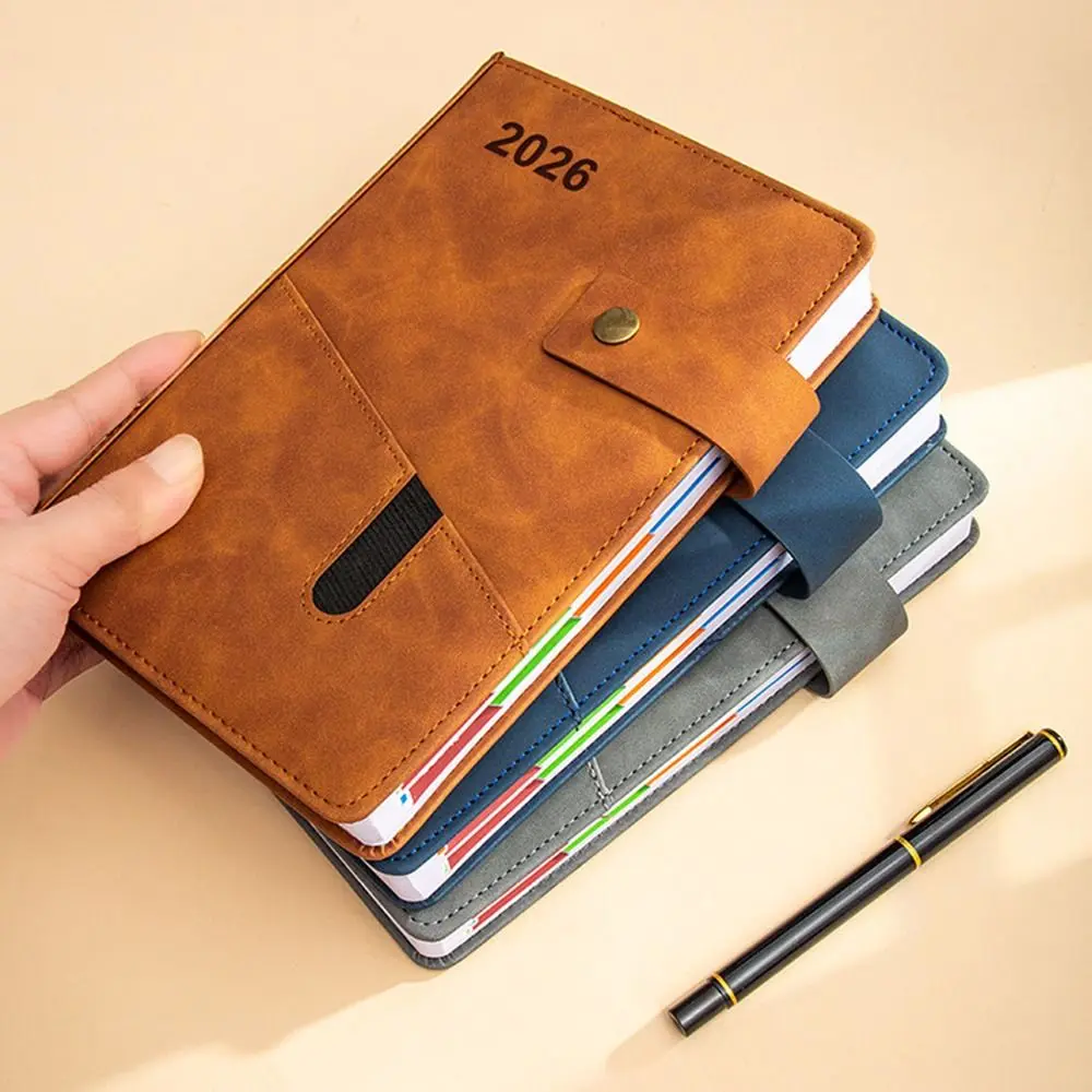 English 2026 Schedule Planner Notepad Wear-resistant Bookmark A5 Agenda Planning Notebook Portable Thick Paper