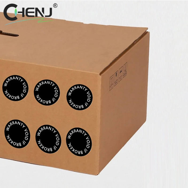 100 PZ 10mm GARANZIA VOID IF BROKEN Foro per vite Tamper Evident Sigillo di sicurezza Rimozione a prova di fragile Adesivo di carta Avvertimento aperto