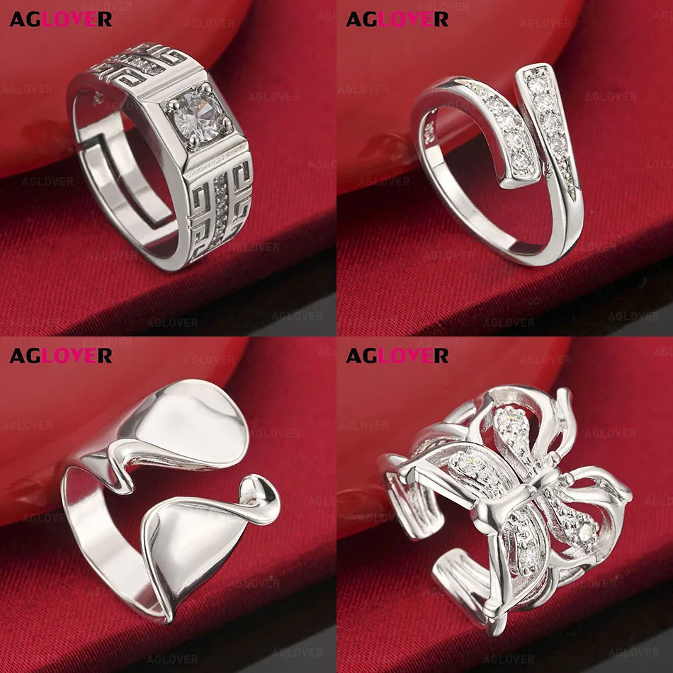 

AGLOVER 925 Sterling Silver Butterfly Ring Charm Versatile Women's Party Jewelry
