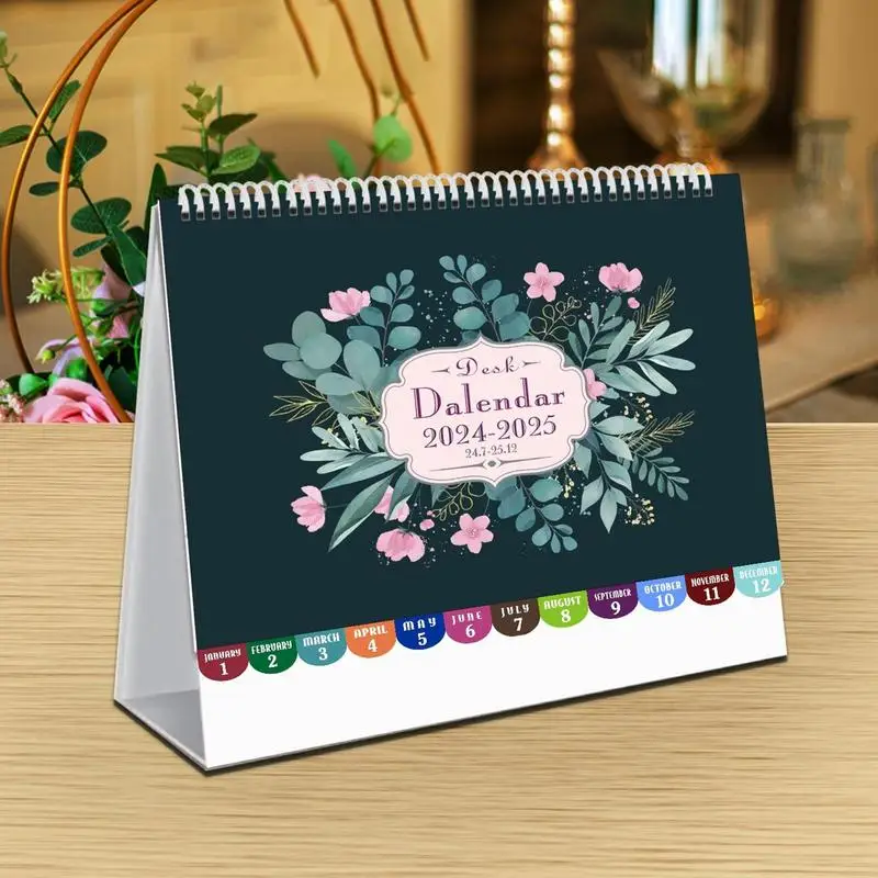 2025 Desktop Calendar Jul 2024 To Dec 2025 Desk Calendar 8x7.8 Inch 2025 Desktop Calendar Daily Schedule With Stickers For Home