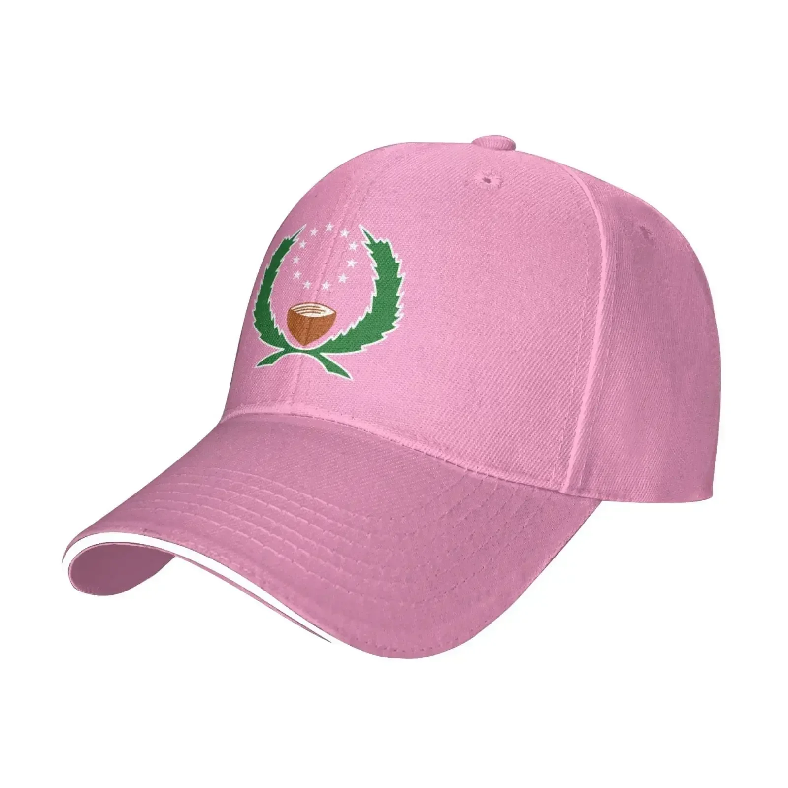 Pohnpei Flag Hat Baseball Cap Duck Tongue Cap Adult Sandwich Hat Pink