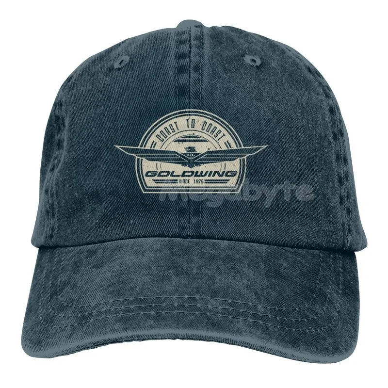 One Nation Design Goldwing Retro Sports Cool Adult Denim Hat with Outdoor Casual Sports Cap Black