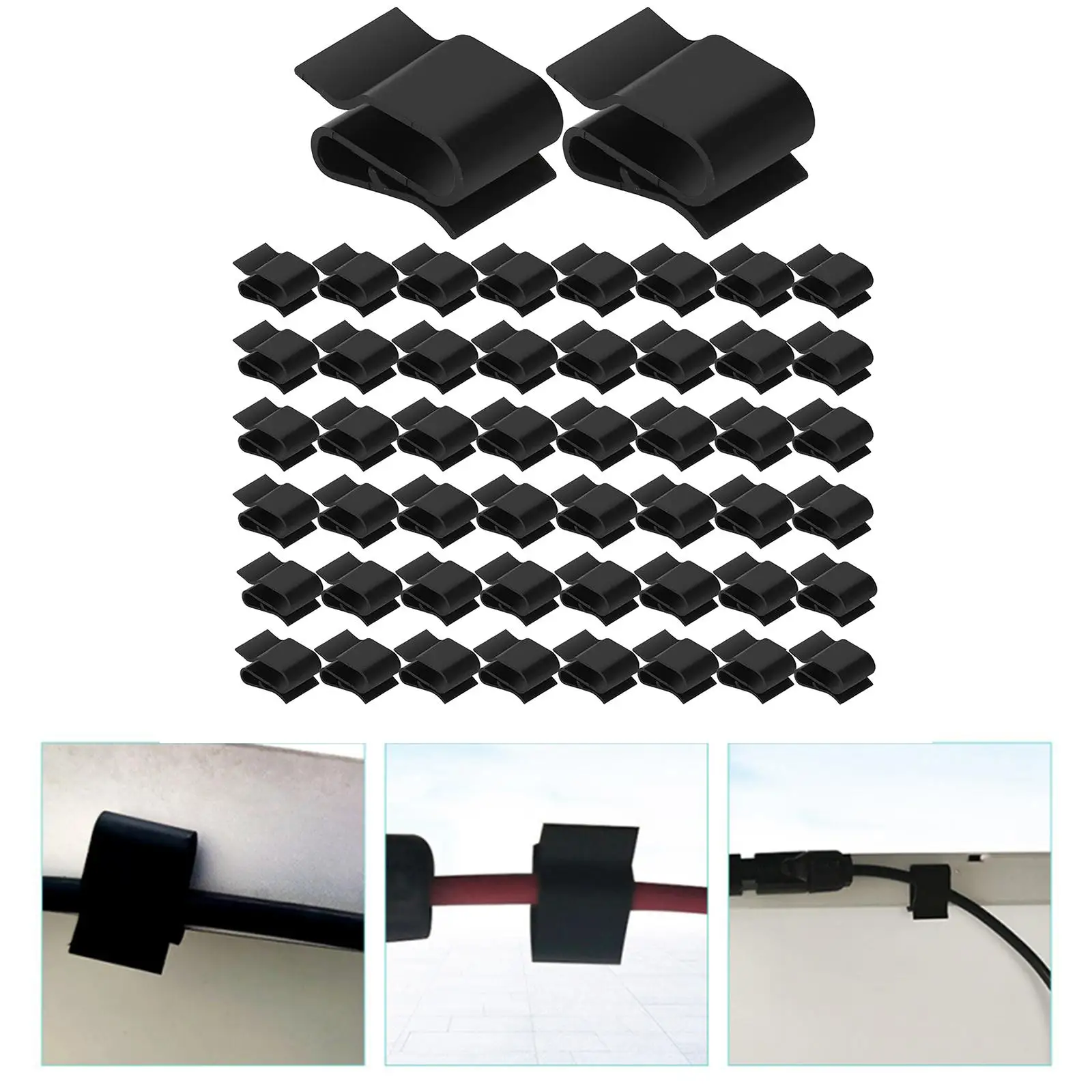 PV Cable Clamp Solar Panel Wire Clip PP Plastic Bracket Portable Compact for Photovoltaic Module Cable Management Home Office