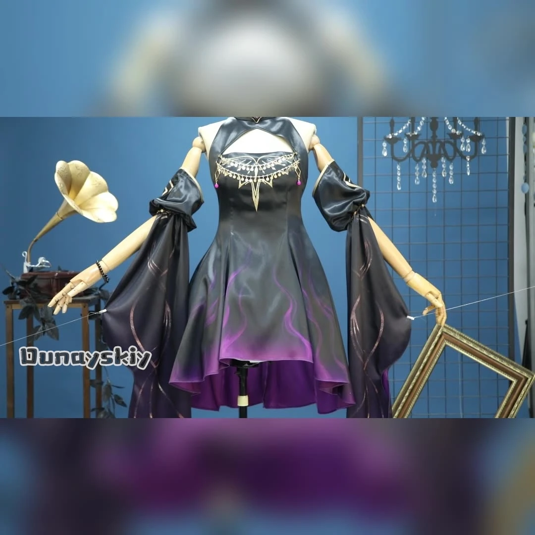 Game Path to Nowhere Hella Cosplay Costume{Dunayskiy}NECRESTA Hella Gothic Long Dress Romantic Lolita Halloween Disguise Woman #2