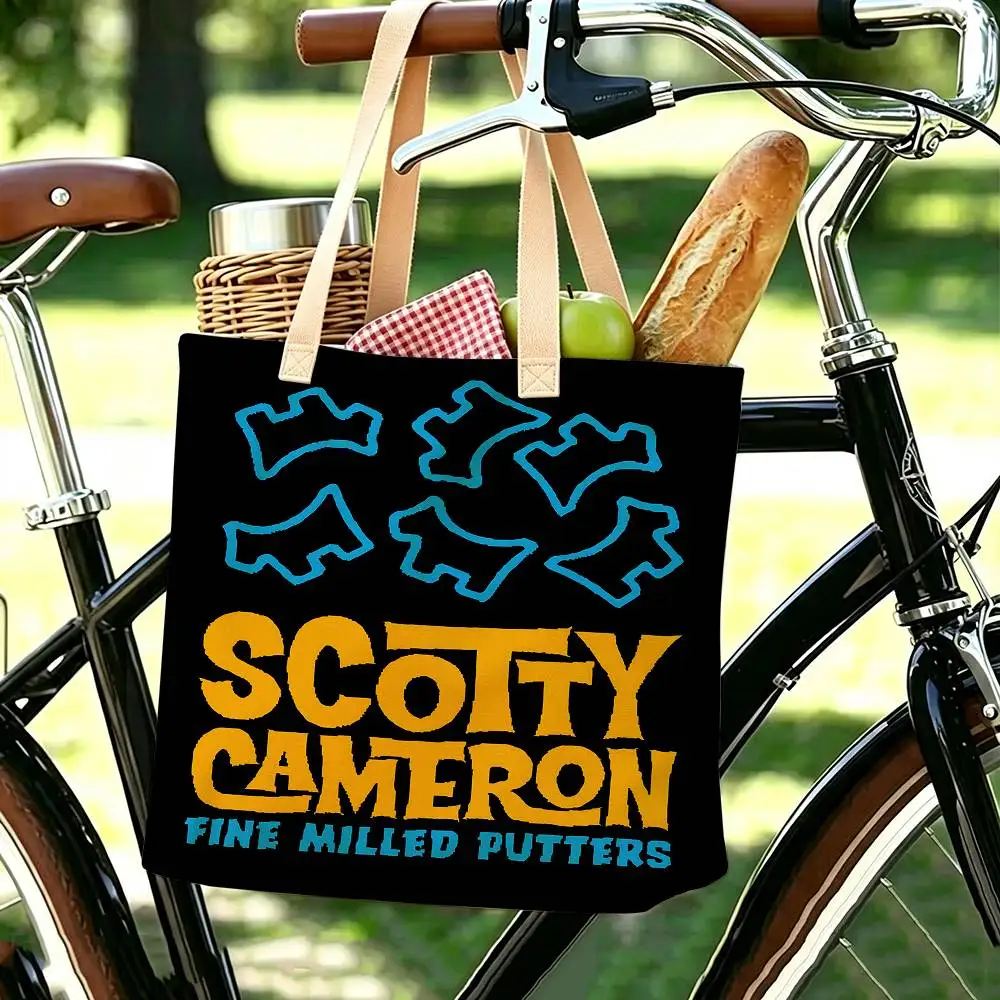 Marke S-Scotty C-Cameron Logo Mode Damen Baumwolle Polyester Tragetasche Große Kapazität Geschenke Reißverschluss Für den täglichen Einkauf – Detail 6