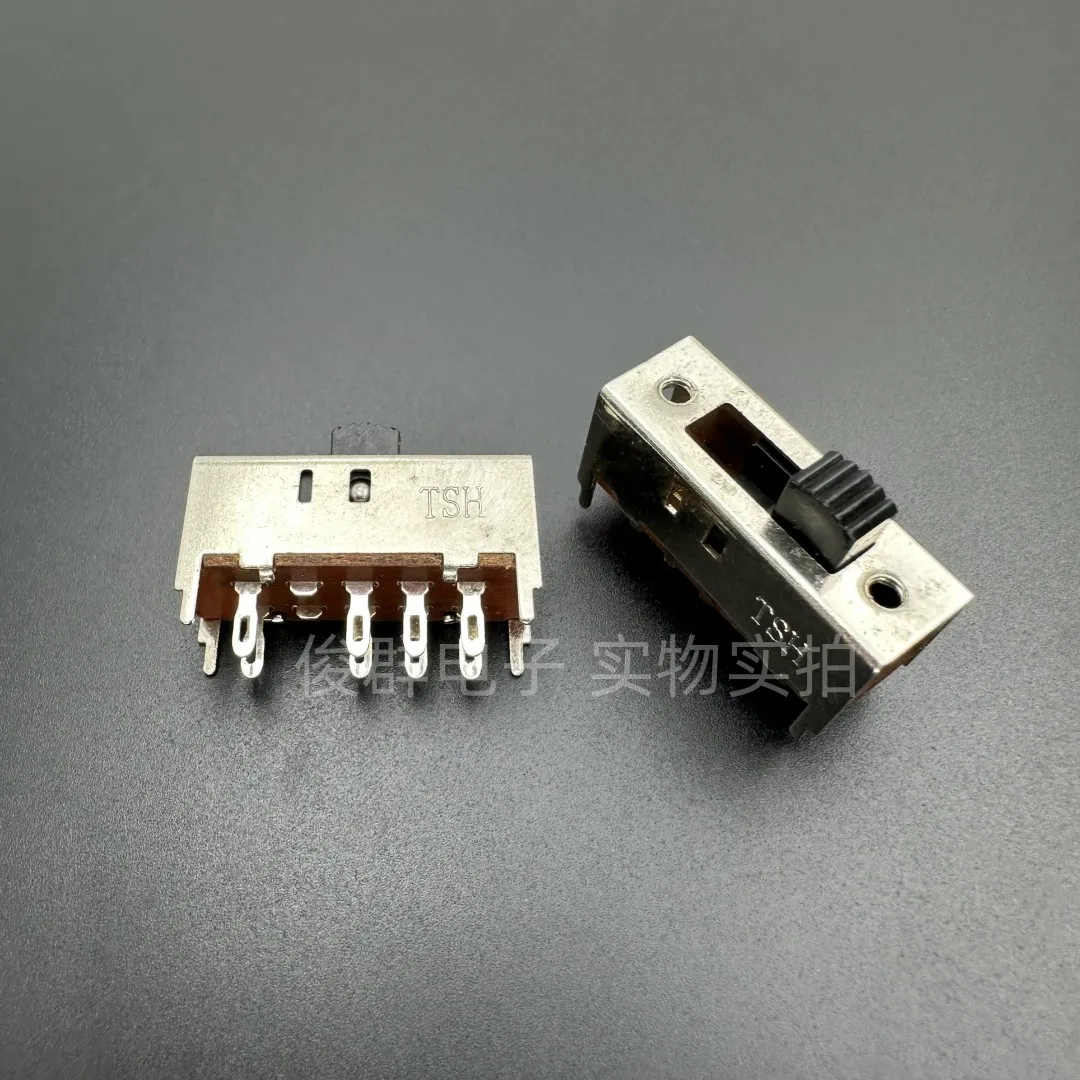 50pcs/ SS23H03G5 toggle switch sliding vertical double row 8 feet 3 gear buckle straight insert 4 fixed feet
