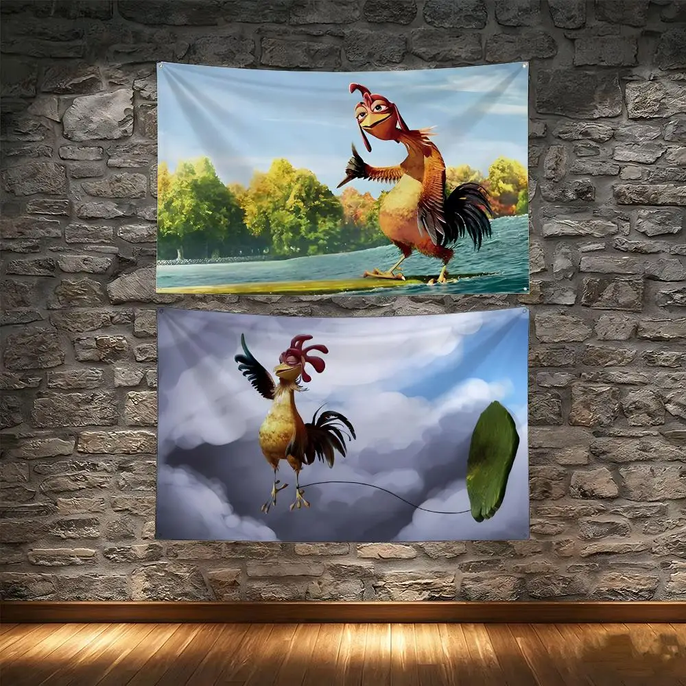Funny Surf Chicken Joe Flags Tapestry Creative Pattern Photo Living Room Wall Art Party Outdoor Decor