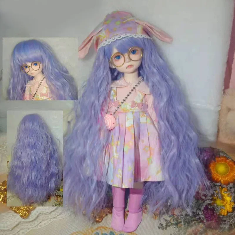 1/8 1/6 Bjd Doll Wig Head Circumference 14-18cm Short Hair/straight Hair/wavy Curls 28cm Doll's Accessories