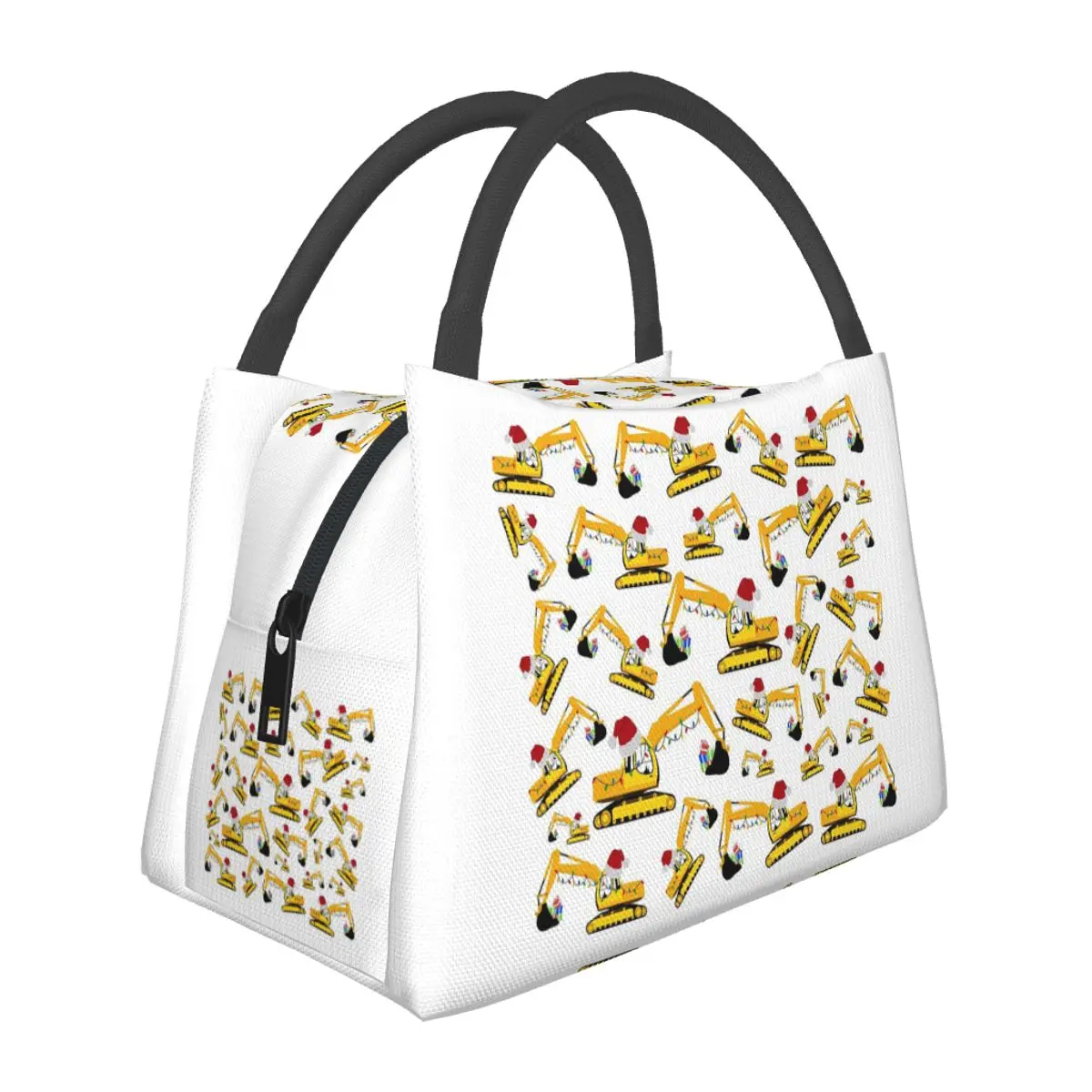 Christmas Excavator Construction Truck Insulated Lunch Bag for Women Bento Storage Food Boxes Cooler Thermal Lunch Box Tote