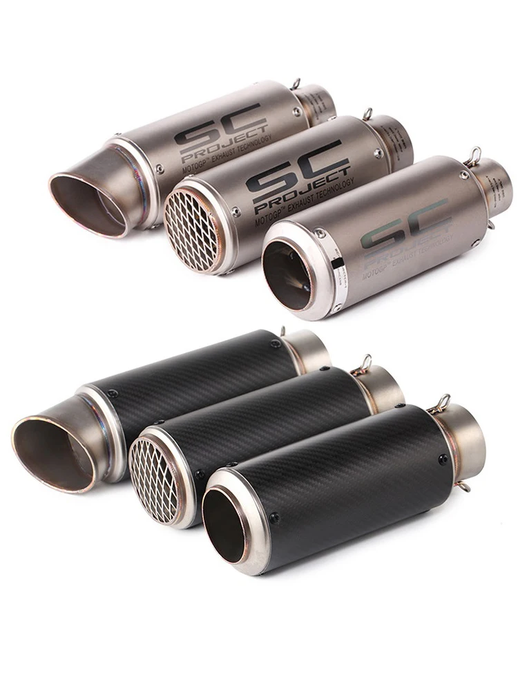 Uniwersalny tłumik motocyklowy ze stali nierdzewnej 51/60 mm, wydech z włókna węglowego z DB Killerem do z900 R3 R25 MT07 MT09 R1 Z400 Z650 — 2