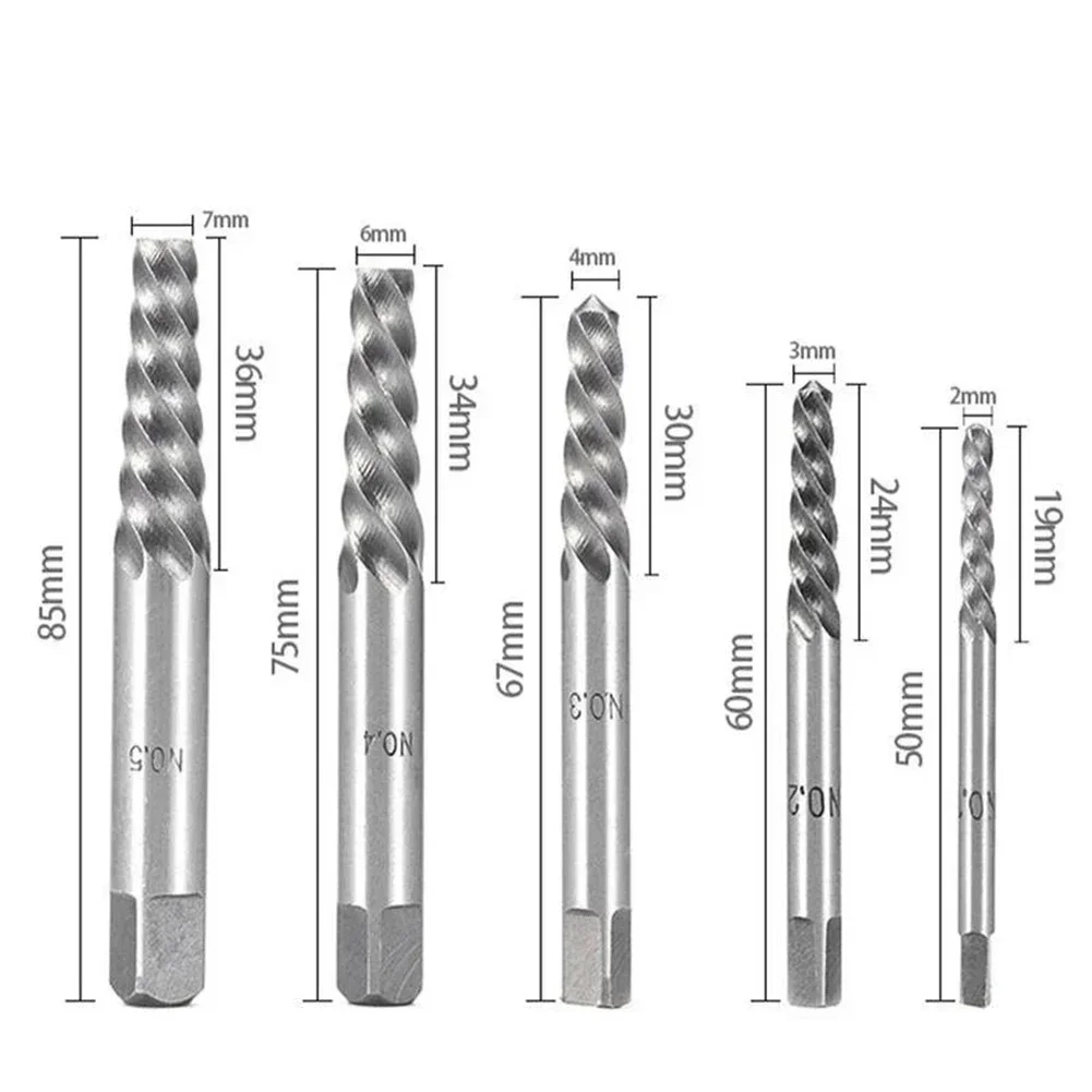 5 قطعة المسمار المكسور M6-M19 النازع التالفة المسمار النازع مثقاب دليل مجموعة كسر الترباس مزيل سهلة خارج مجموعة أداة السلطة