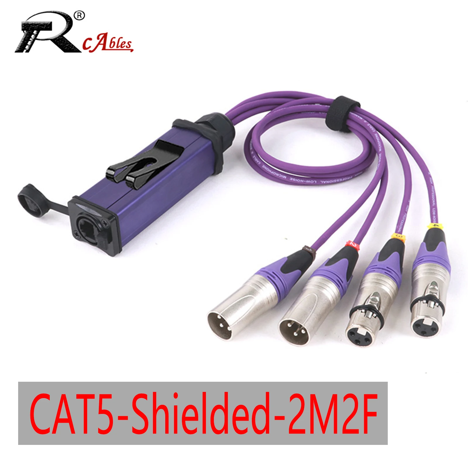 1PC 3PIN XLR (2 Female&2 Male) Snake 4-Channel Multi Network Snake Receiver to RJ45 CAT5 Shielded Single Ethercon Cable Silver