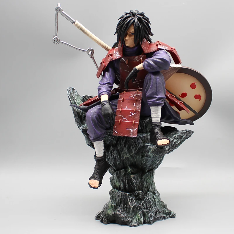 28 cm Anime Naruto Figura Uchiha Madara Postura seduta Action Figures Collezione di modelli in PVC NARUTO Giocattoli Decorazione del desktop Regali