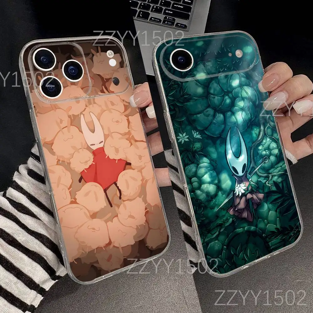 

Game Silksong H-Hollow Knight for iPhone 17,16,15,14,13,12,11 Pro,Max,Plus,X,XS,XR,SE4,E Mini Transparent Soft Print Shell