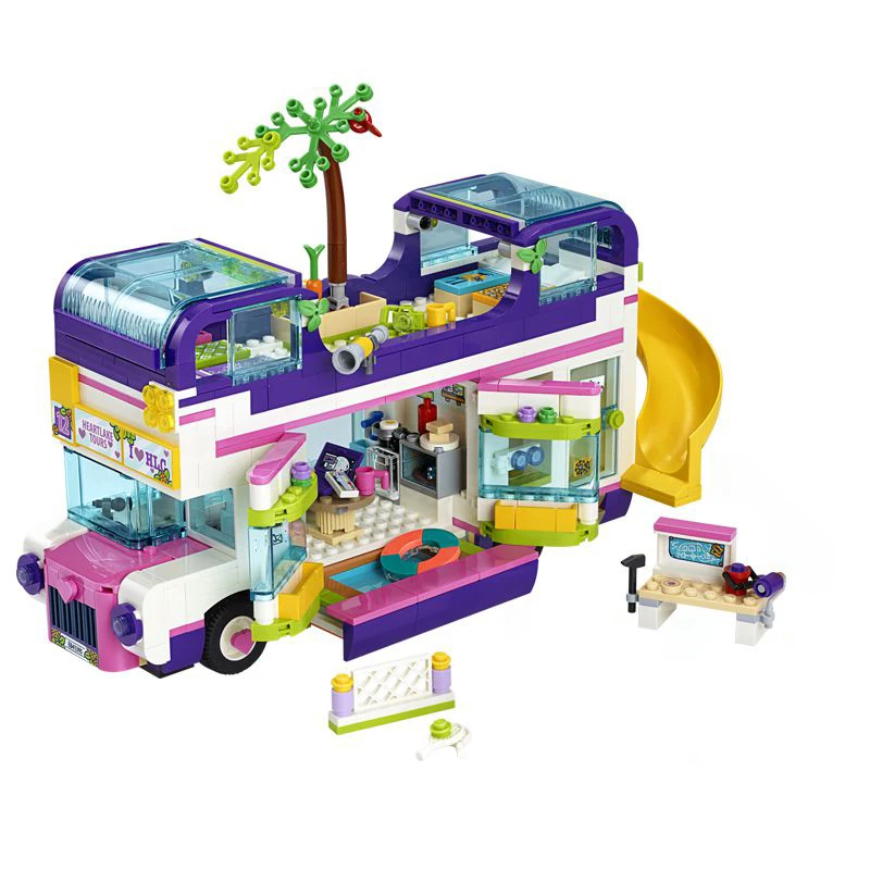 2024 Good Friend Series Friendship Bus Creative RV Building Blocks Brick Model Children\'s Decoration Assembly Toy For Kids Gifts