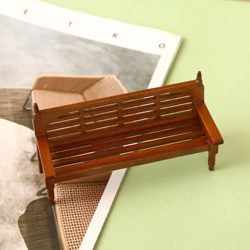 

Miniature Furniture Park Bench Adornment Realistic Design Materials Mini Bench Model Perfect for Desks Bookshelves DIY L