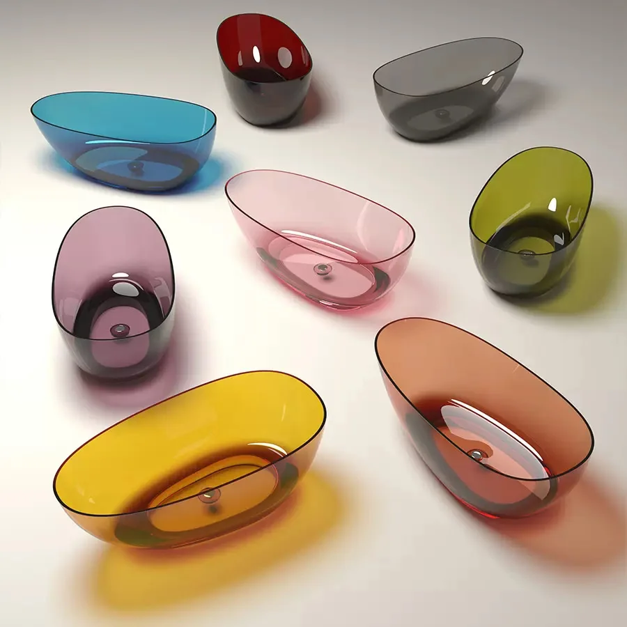 

Multicolored Transparent Resin Bathtub/ Artificial Stone Bathtub Transparent Bathtub