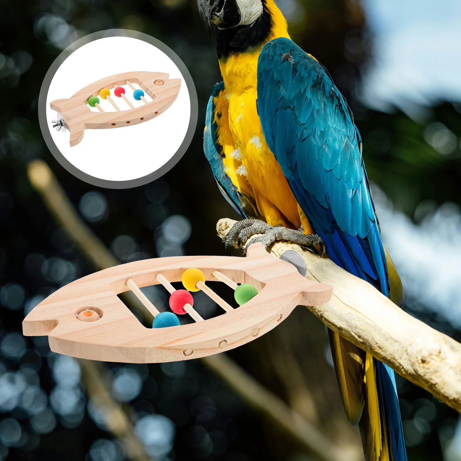 

Natural Wood Perch Sturdy Parrot Play Cage Exercise Swing Durable Wooden Pet Small Birds Training Easy Install Cockatiels