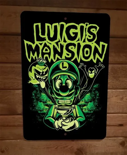 Luigis Mansion  Metal Wall Sign Video Game Bros Poster