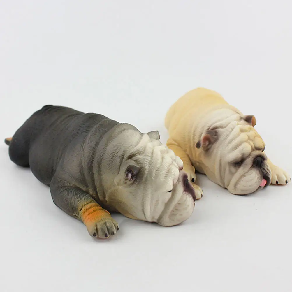 

Vivid Sleeping Bulldog Decorative Item Durable Plastic Material Safe for Kids Playtime and Learning Sleeping Bulldog Statue