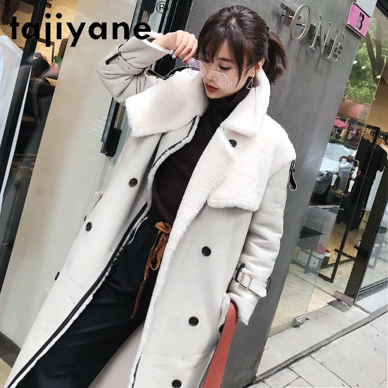 Tajiyane genuine leather jacket women winter real fur jackets woman 100% wool coat female sheepskin coat mujer parkas TN473