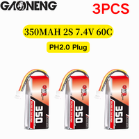 3PCS GNB GAONENG 2S 350mah 7.4V 60C LiPo battery With PH2.0 Plug for BETAFPV Beta75X Tiny Whoop Drones Small Car