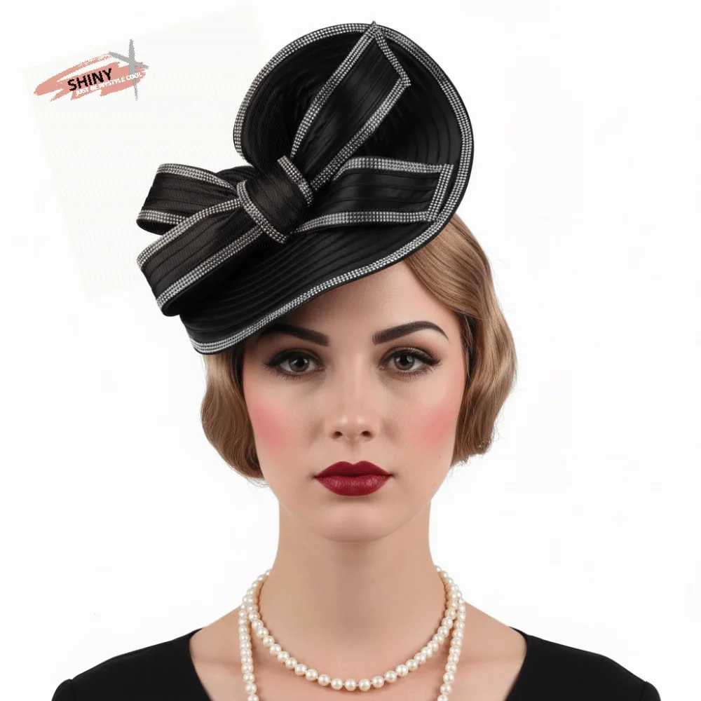 

Exquisite Vintage Fascinator Hat Bowknot Hair Band Elegant Bride Headdress Formal Hat Sweet Masquerade Hair Band Photography