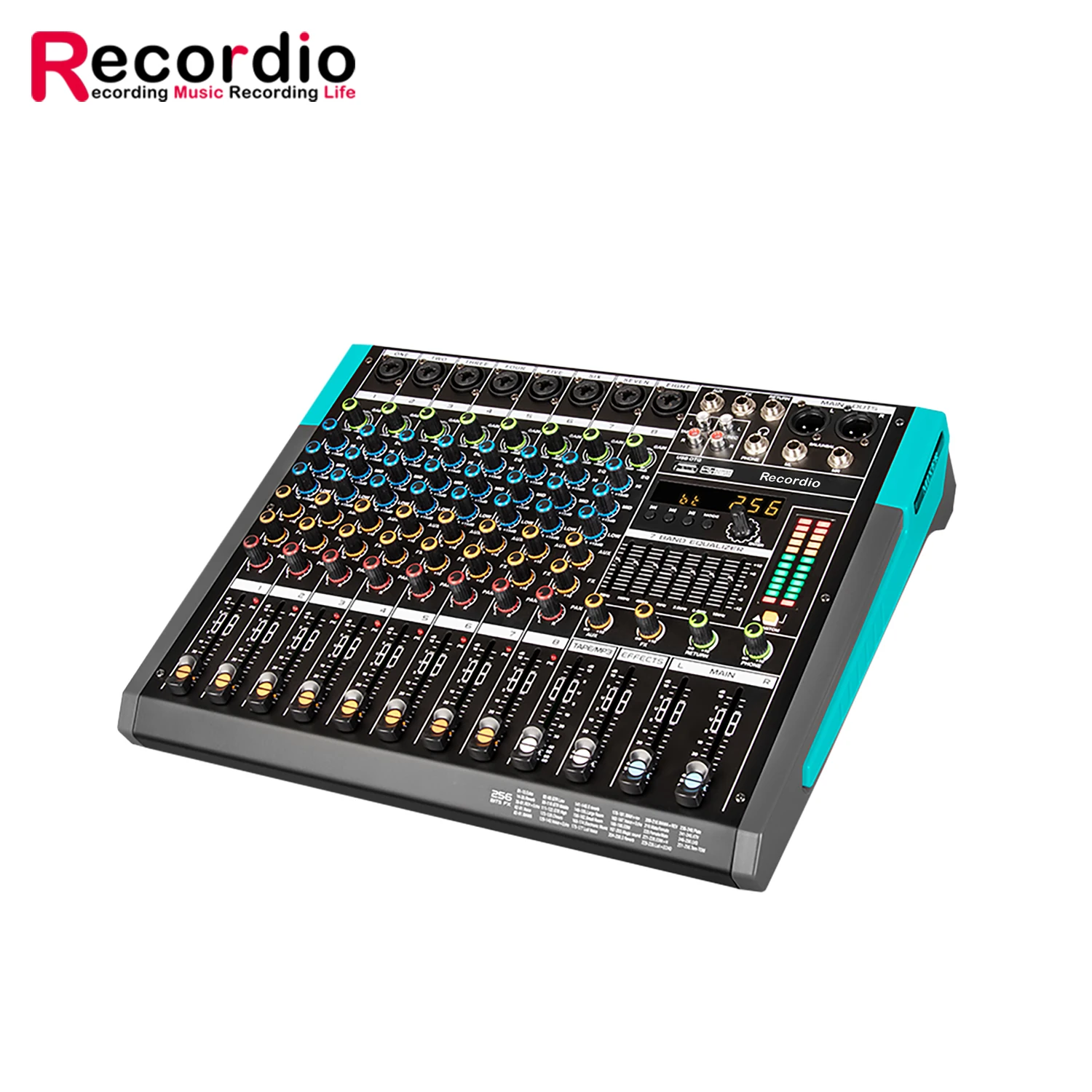 GAX-PA8 Newest 8 Channel Sound Board Console DJ Mixing Built-in 256 Reverb Effect Audio Sound Mixer For Bar Stage