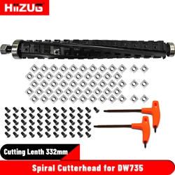 Dewalt DW735 DW735X Planer Spiral Helical Cutter Head 13 inch/332mm, 4 Rows with 56Pcs Carbide Inserts for Planer Thicknesser