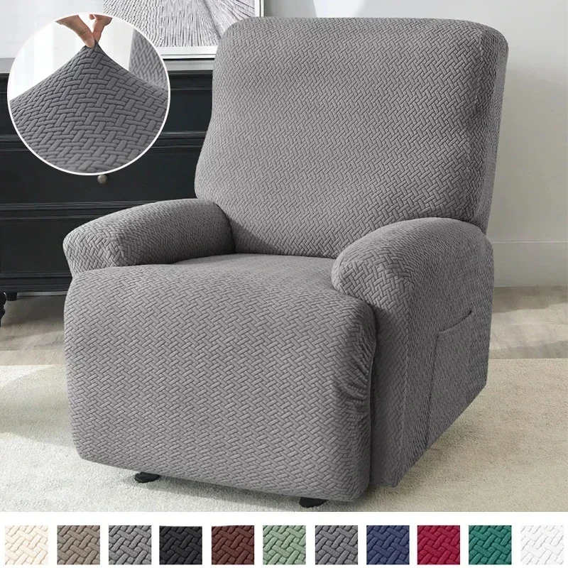 Jacquard Recliner Sofa Cover Non-slip Sofa Cover All-inclusive Single Seater Couch Slipcover Armchair 4PCS/Set