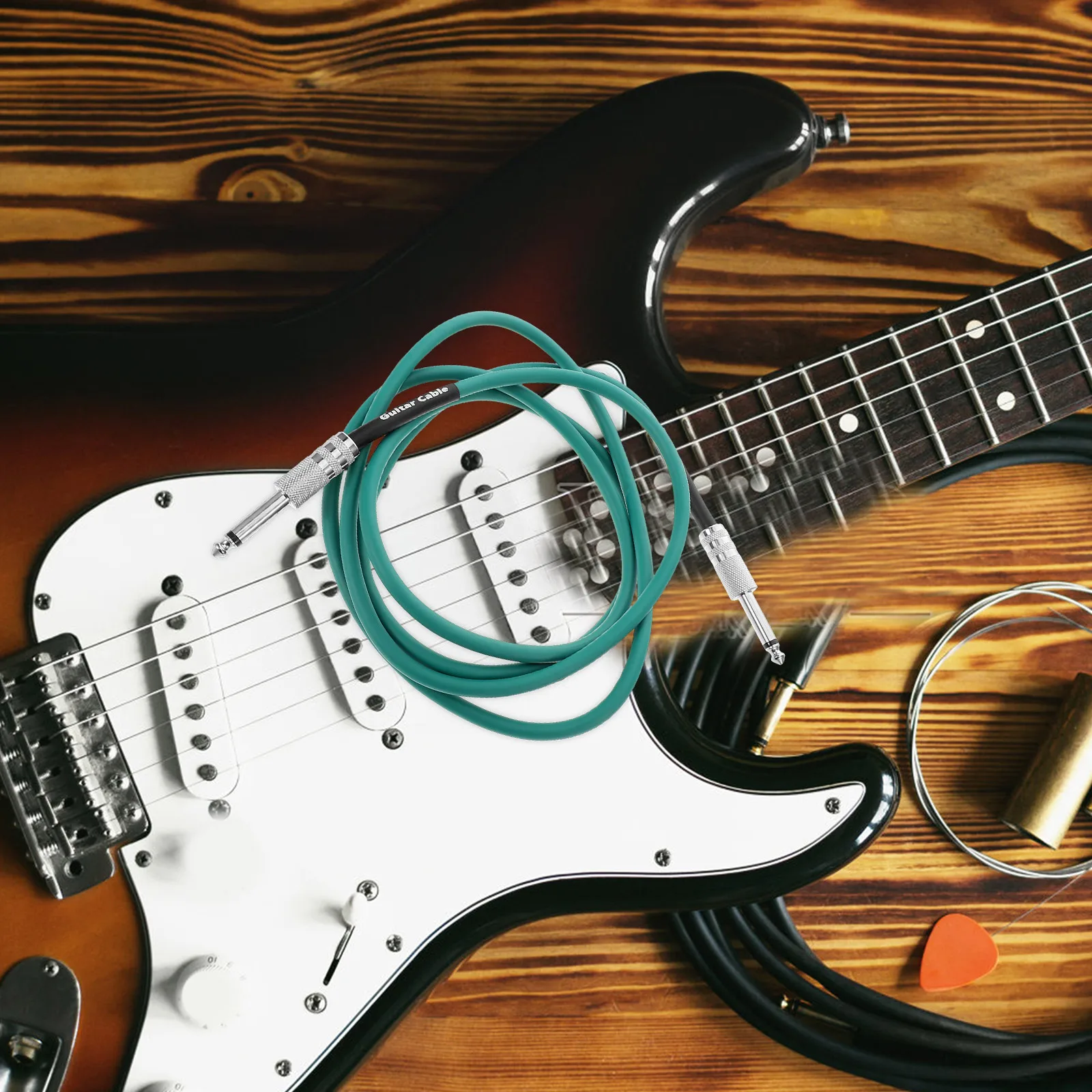 Cable de guitarra eléctrica, Cable de conexión de Audio con reducción de ruido de 6,35 Mm para instrumento de Pedal amplificador, parche de Audio resistente