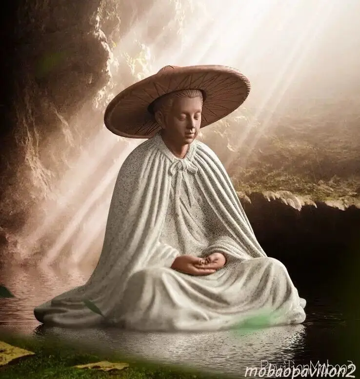 Chinese Zi Sha Meditation Hermit Statue Zen Decor