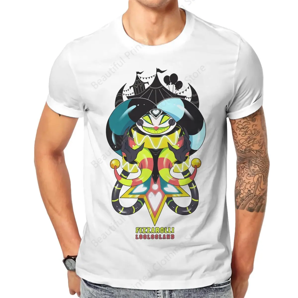 

Новая модель футболки из 100% хлопка с милым принтом Fizzarolli Helluva, модные мужские и женские футболки, уличная одежда, тренд Bas Fun Ve