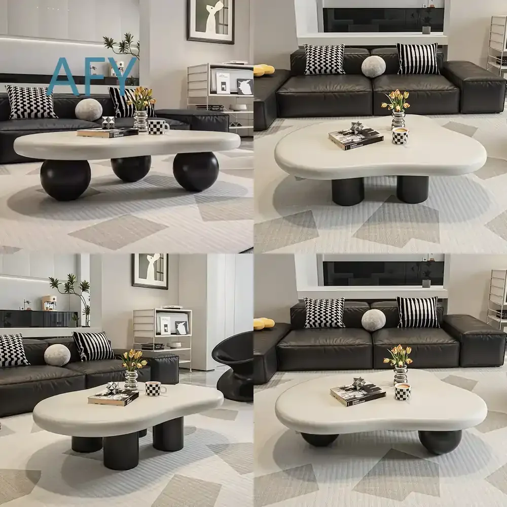 Light Luxury Cream Style Cloud Coffee Table for Living Room Furniture Creative Dining Table Side Tables Modern Minimalist