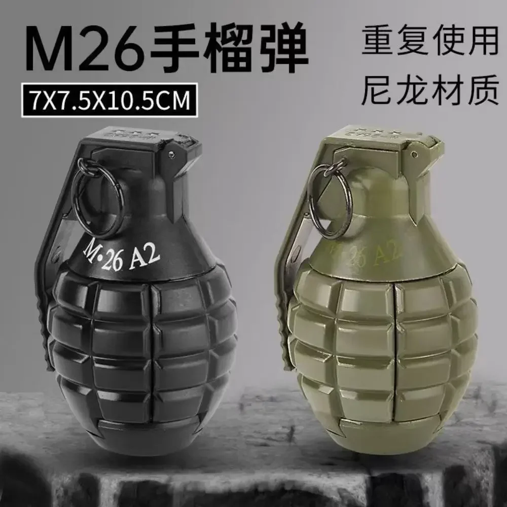 ألعاب قنابل يدوية تكتيكية Airsoft 2 قطعة من البلاستيك M26 نموذج زنبركي يعمل بالطاقة تأثير حلقة سحب لعبة قنبلة يدوية مائية هدية للأولاد 14+ #1