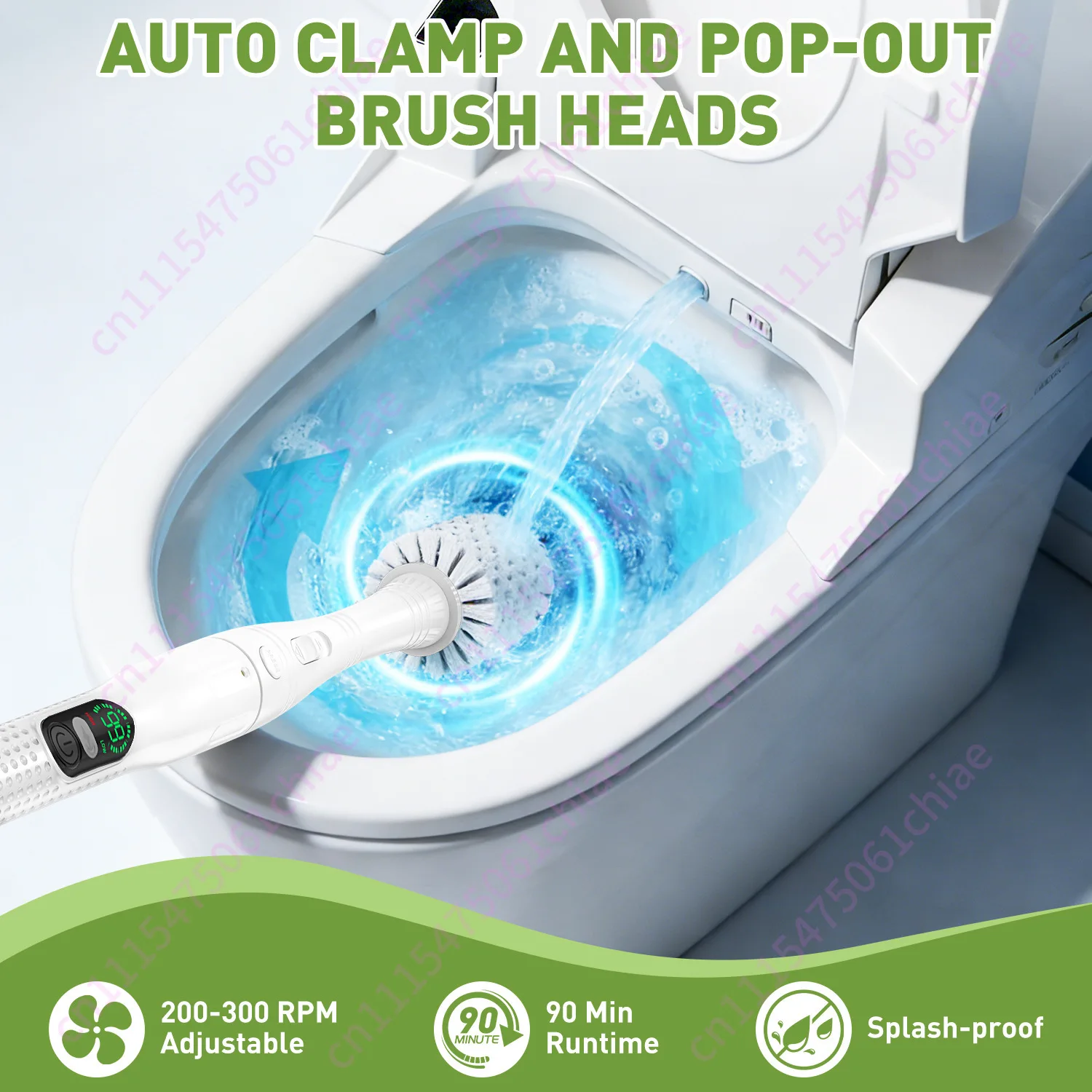 Electric Toilet Cleaning Brush Long Handle Wireless Model Household Bathroom Toilet Cleaning Artifact Cleaning Tool Toilet Brush