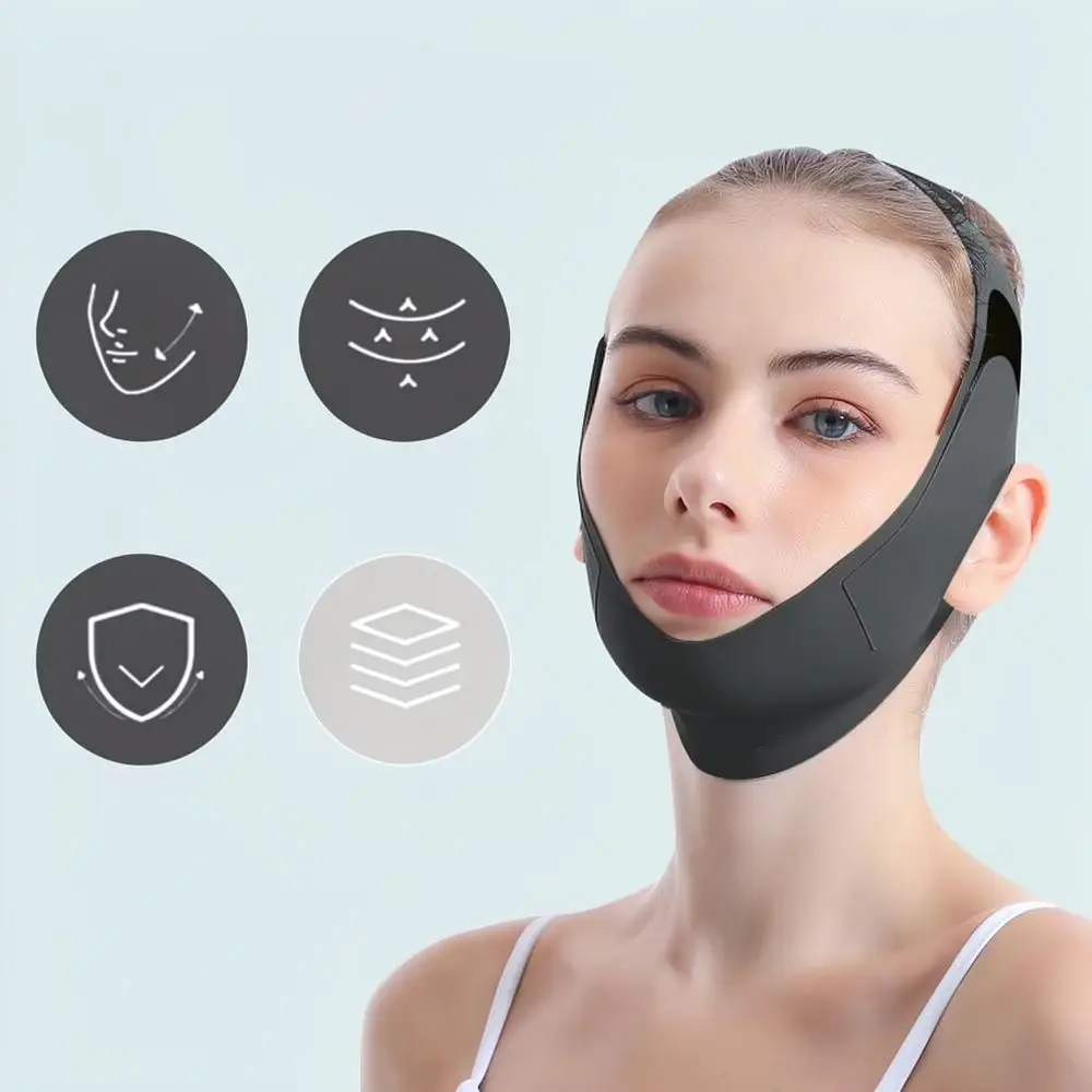 V Line Face Lifting Mask Slimming Belt Anti Sagging Jaw Shaper Elastic Breathable Compression Wrap Skin Beauty Tool