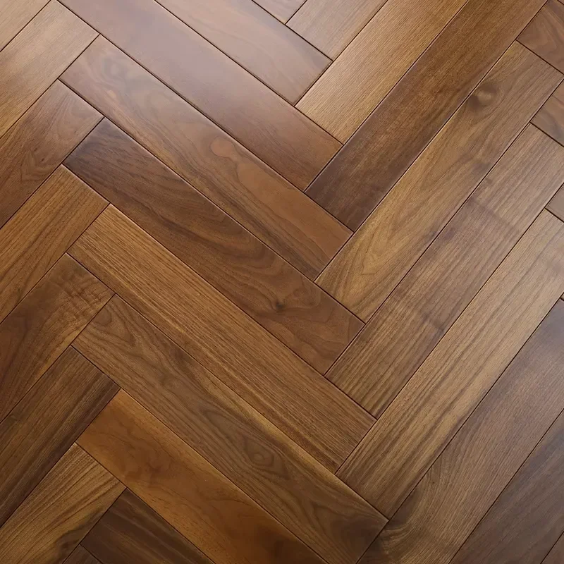 Custom Item, Contact Us High Quality Commerical Herringbone Parquet Flooring Walnut Solid Wood Flooring