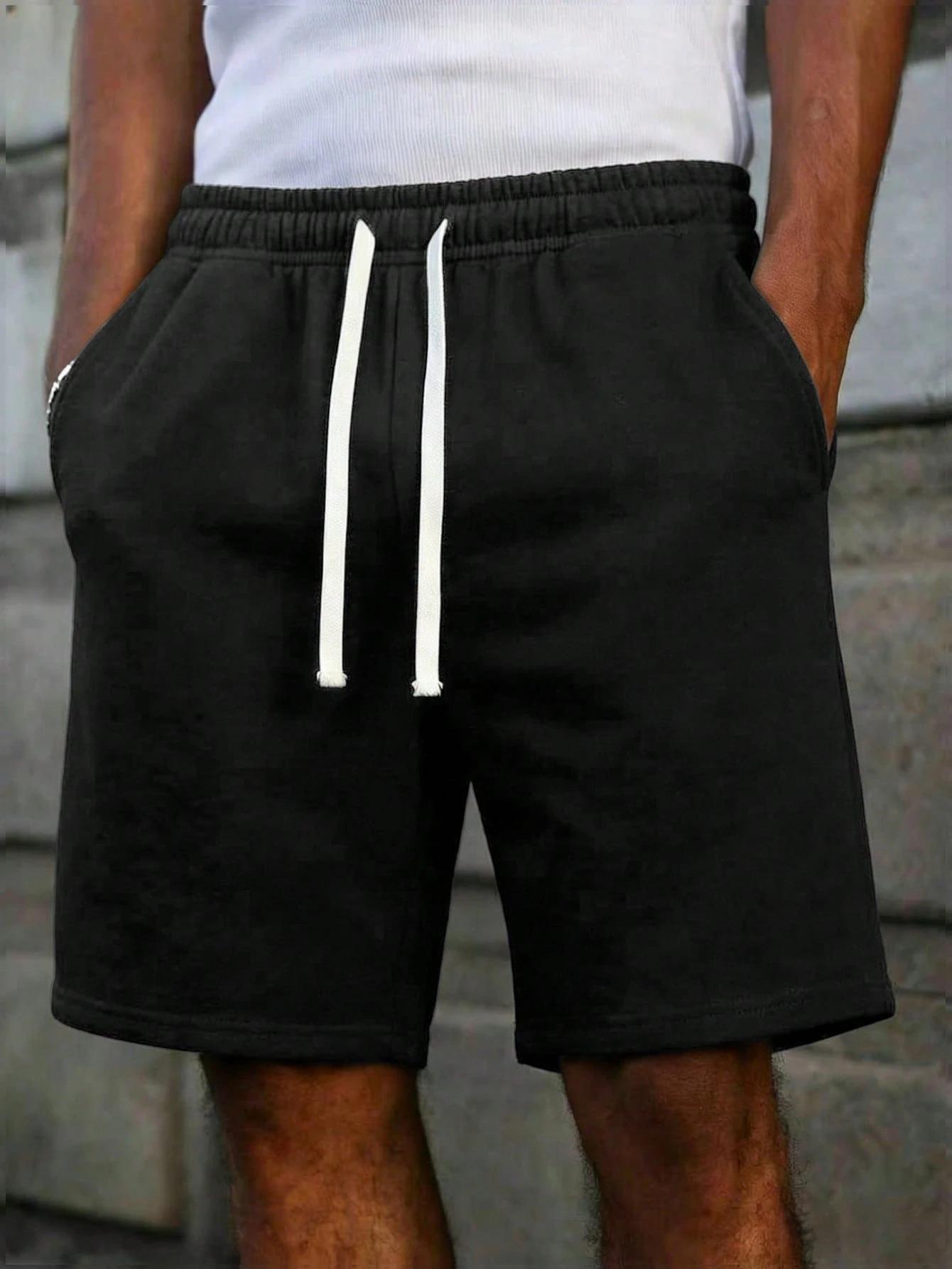 Men's Casual Drawstring Waist Knit Shorts, Perfect for Father's Day Gifts, Available in Multiple Colors