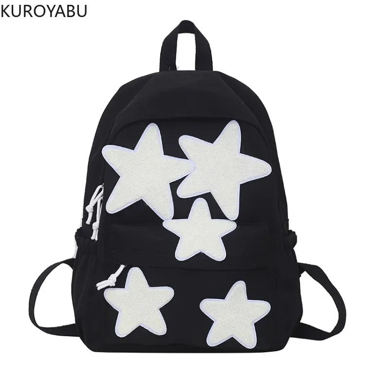 Y2k Women Backpack Large Capacity Nylon Casual Star Kawaii Back Pack Student Backpacks Travel School Bags for Girls Bookbags