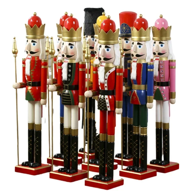 120Cm Nutcracker Puppet Soldier Ornaments, Nordic Home Furnishings, Hotels, Cafe Decoration Ornaments, Gifts Kings, Queens2025