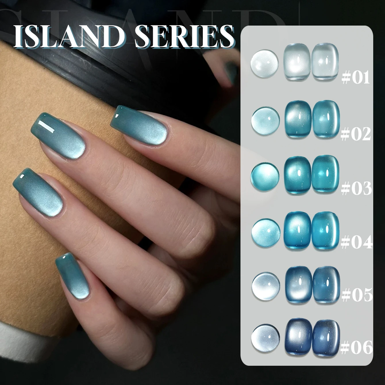 MIANEL 12 ML Island Cat Eye Gel Nagellak 2025 Nieuwe Stijl Whitening Blauw Glas Kraal Gel Polish Blauwe Nagels witte Nagels