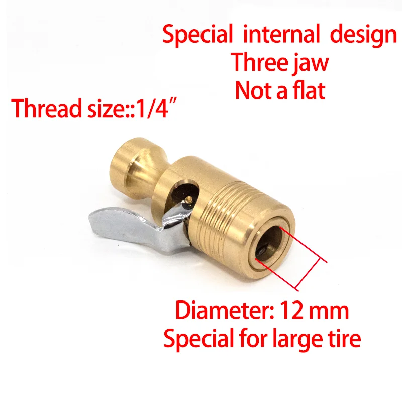 12mm High Quality Tire Air Chuck Car Truck Tyre Clamp All Brass Air Pump Chuck Clip Tire Inflator compressor accessories