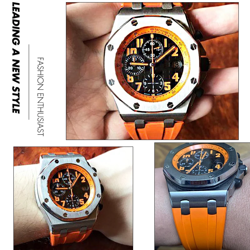 Correa de reloj Fluororubber, - Audemars Piguet Watch Royal Oak Offshore reseña y precio