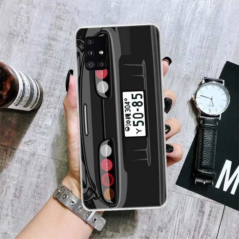 Japan Anime Initial D Car Taillight Phone Case For Samsung Galaxy A14 A15 A13 A12 A54 A55 A53 A52 A04S A24 A25 A23 A22 A34 A35 A