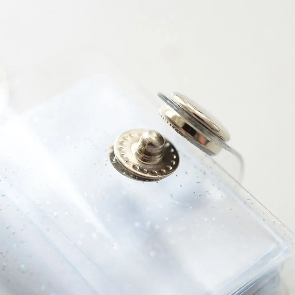 3PCS 2 Inches Mini Photo Albums Receipt Holder Stationery Transparent PVC Key Chain Card Pockets For Photos Cards