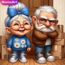 Momoart 5D DIY Diamond Painting Grandparent Couple Portrait Full Square Round Old People Embroidery Cartoon Handmade Hobby