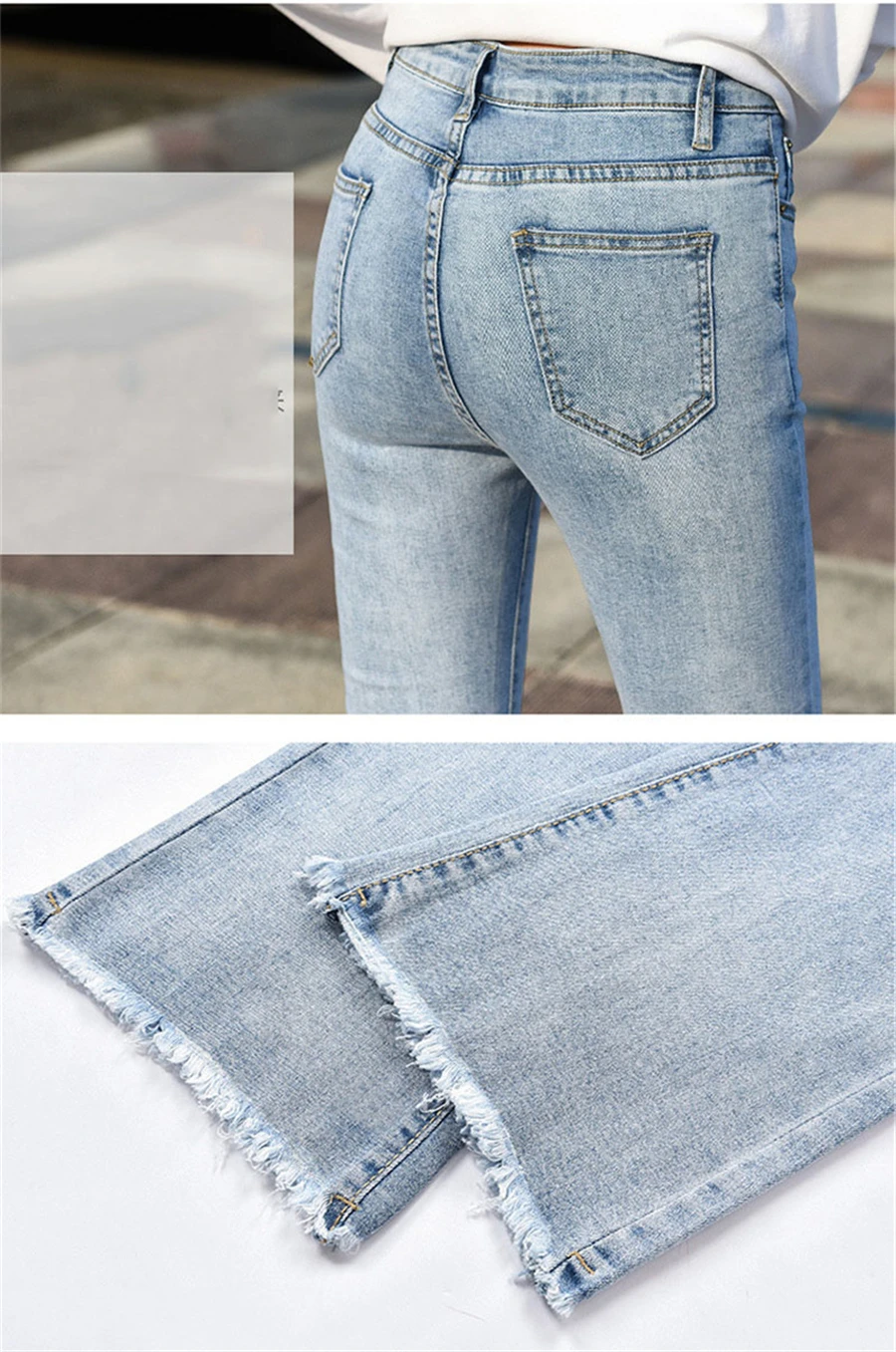 Women Summer High Waist Slim Flare Jeans Korean Casual Elegant Ankle Length Denim Pants Sweet Vaqueros Stretch Jeansy Pantalones